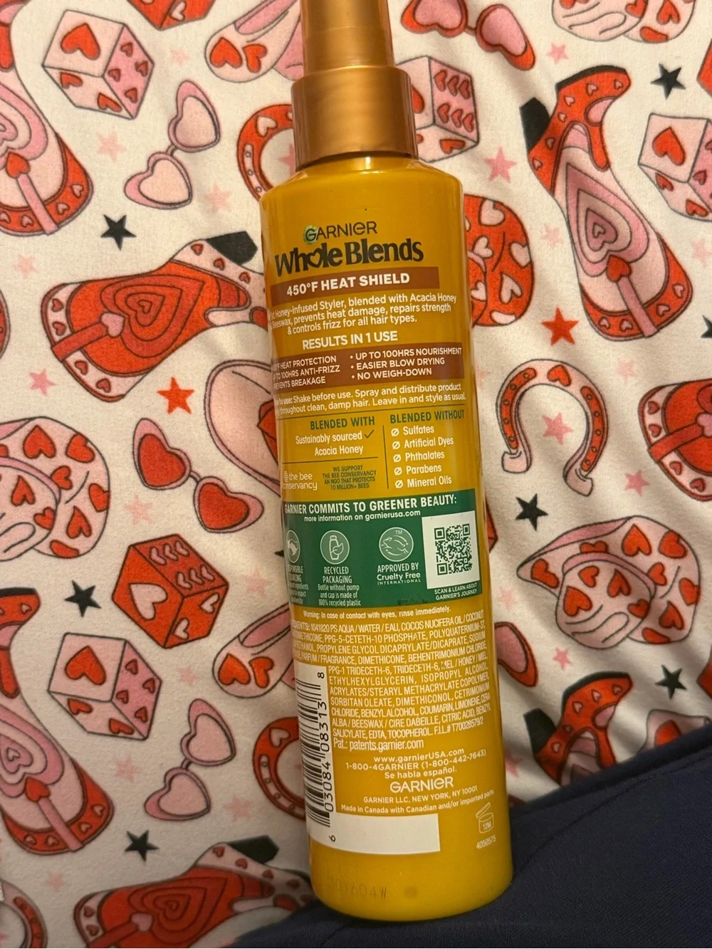 Garnier Whole Blends Repairing Hair Spray, Honey Milk 450°F Heat Shield All hair